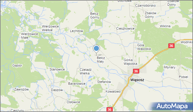 mapa Bełcz Mały, Bełcz Mały na mapie Targeo